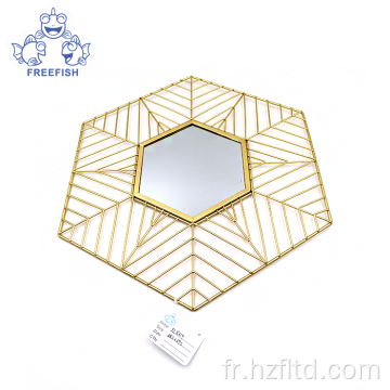 Miroir hexagonal à suspendre géométrique